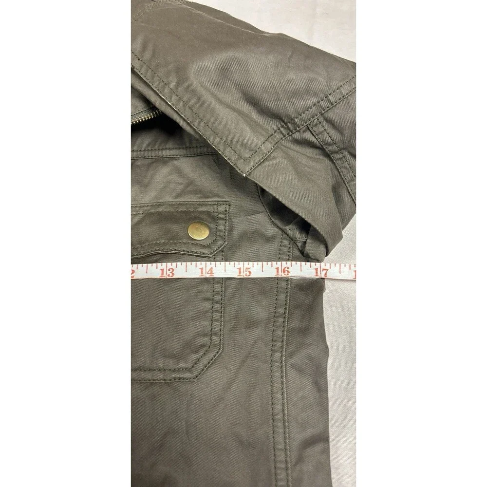 J. Crew Womens XXS Jacket The Downtown Field Utility Jacket Wax Coated Green